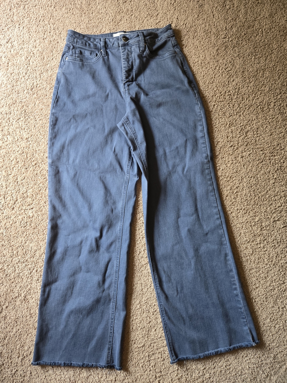 RFM Los Angeles High Rise Wide Leg Frayed Jeans 9